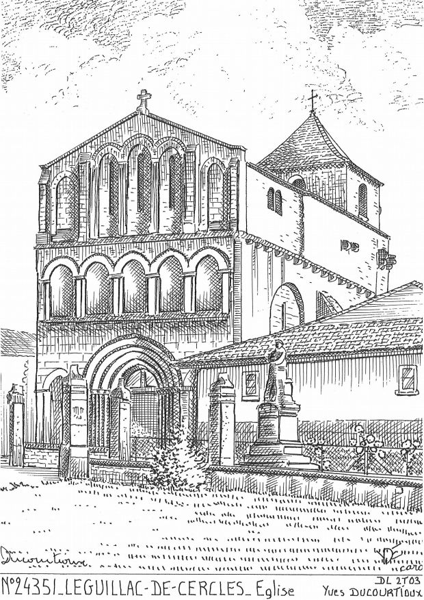 N 24351 - LEGUILLAC DE CERCLES - église